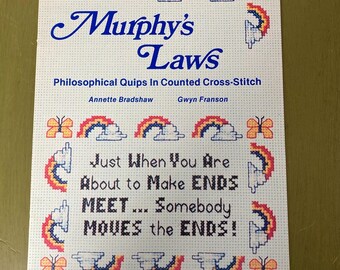Vintage Murphy's Laws Cross Stitch Pattern Booklet: 12 Funny Designs (1984)