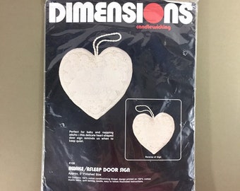 Awake Asleep Door Sign Kit: Candlewicking Embroidery, Heart-Shaped