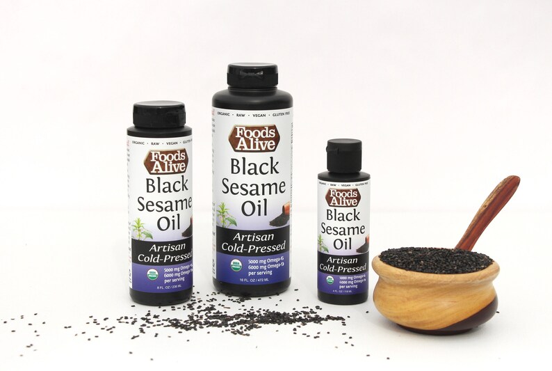Organic Black Sesame Seed Oil 8oz Etsy