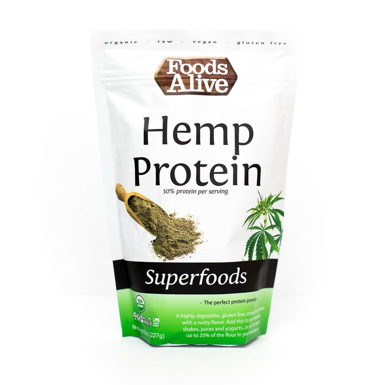 Organic Hemp Protein Powder 8 Oz. Gluten Free Raw Vegan Etsy