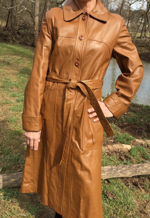 Vintage Leather Trench Coat
