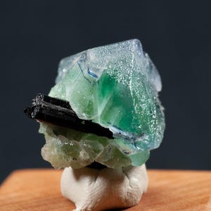 Truncated Octohedral Fluorite with Schorl (Tourmaline)  combination from the Goboboseb Mountains, Erongo Region, Namibia