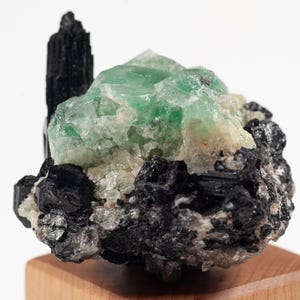 Fluorite with Schorl (Tourmaline)  combination from the Goboboseb Mountains, Erongo Region, Namibia