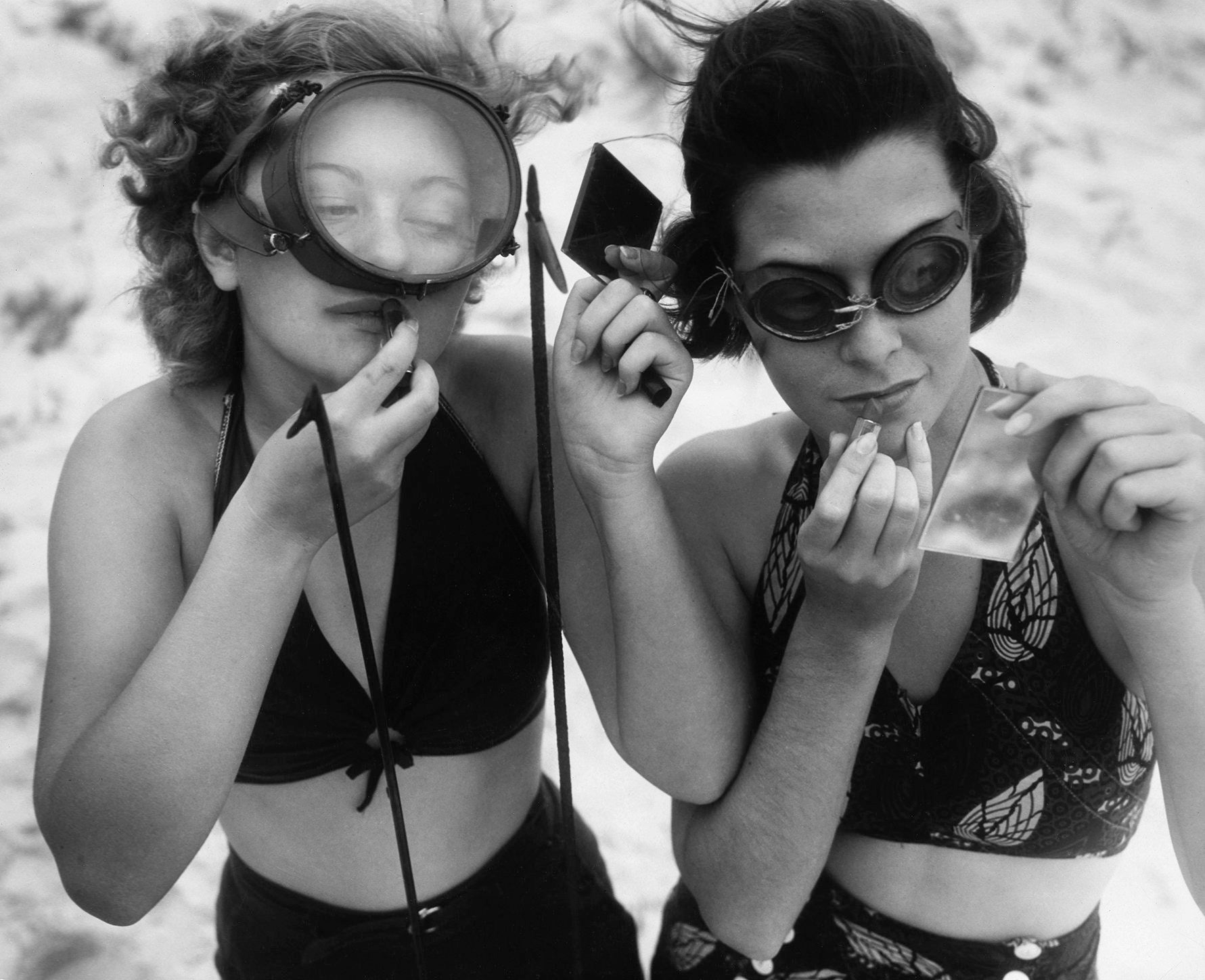 Lipstick Before Snorkeling Vintage Hawaii Black And White Photo Print lipstick-before-snorkeling-vintage-hawaii-black-and-white-photo-print