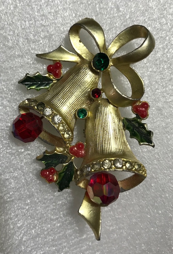 Double Bells Christmas Pin