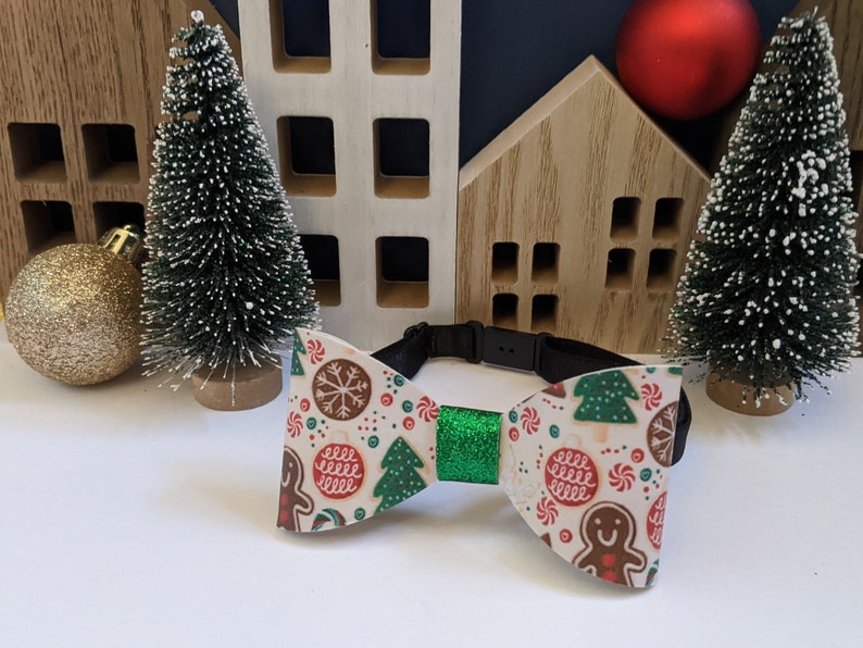 Christmas cookies kids handmade faux leather bow tie