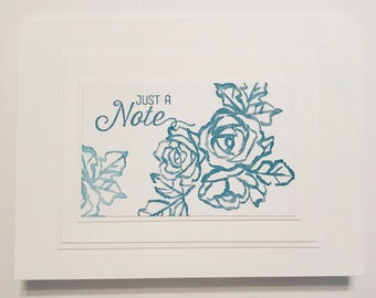 Hand Stamped Card - Turquoise