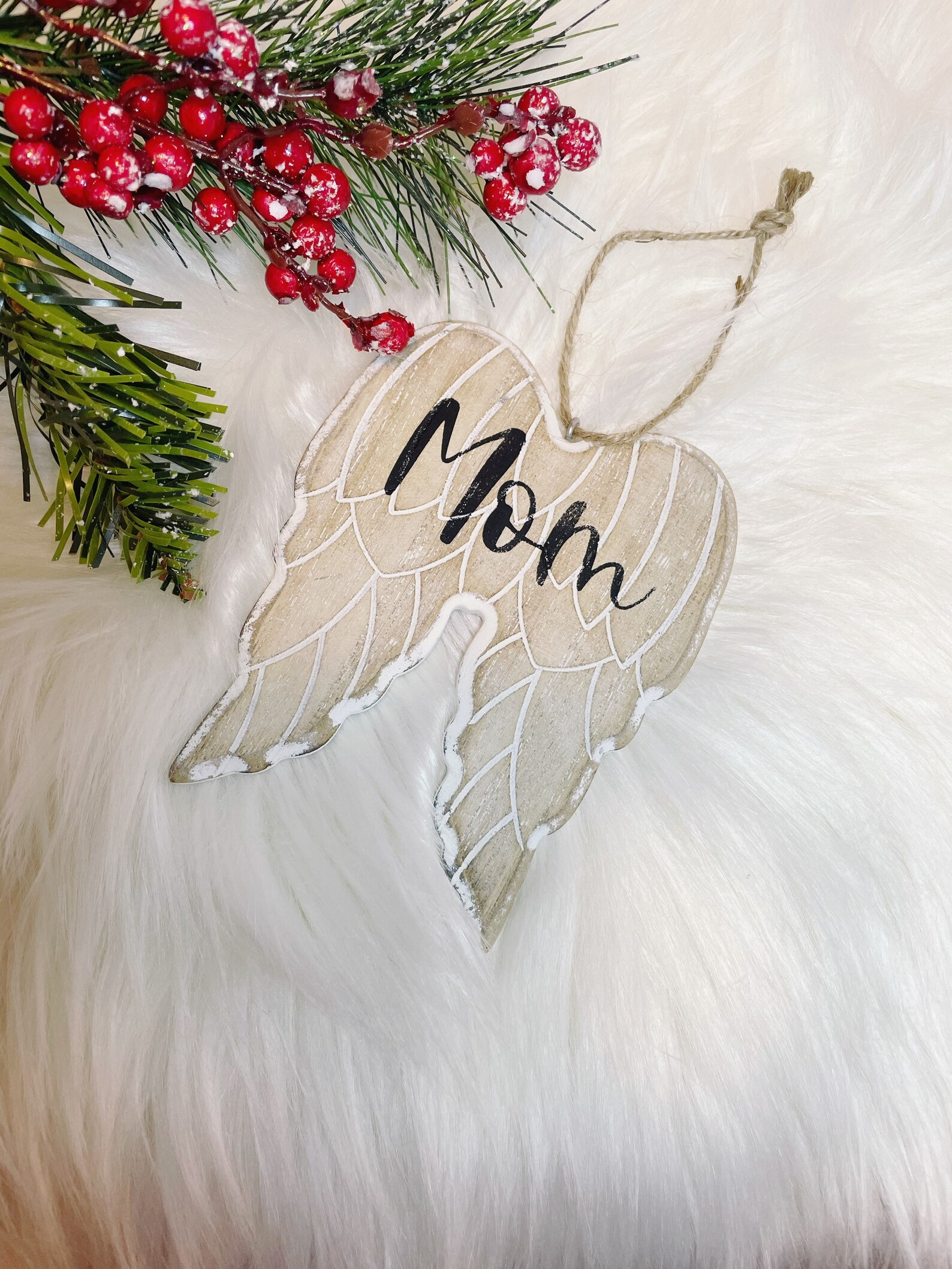 Personalized Angel Wing Memorial Christmas Ornament//memorial Ornament