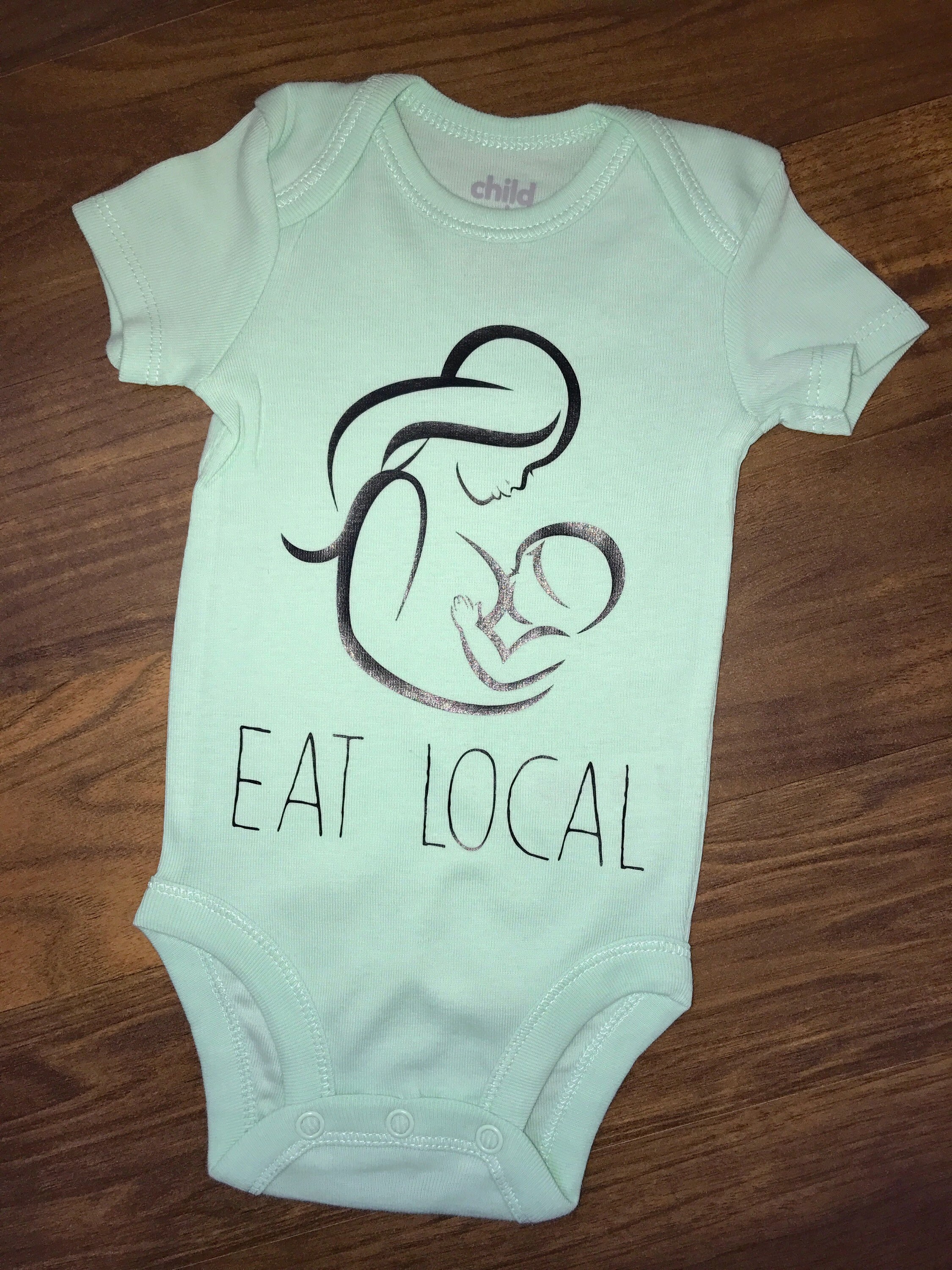 Eat Local Breastfeeding Onesie//baby Onesie//unisex Onesie//baby Girl