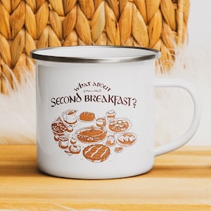 Was ist mit dem zweiten Frühstück | Literatur Geschenk | Geschenk für Buchliebhaber | Literarische Tasse