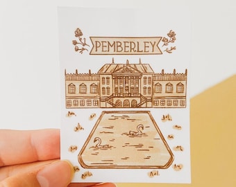 Pemberley Illustration Sticker | Pride and Prejudice Vinyl Decal
