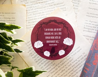 Jane Eyre Zitat Sticker: Bücherwurm Gothic Literature Vinyl Sticker