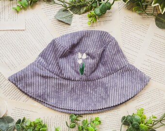 Tulip Embroidered Courdoury Bucket Hat