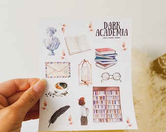 Dark Academia Matte Sticker Sheet | Scrap Book Stickers | Book Stickers |  Book Stickers, Bullet Journal, Planner, Scrapbook