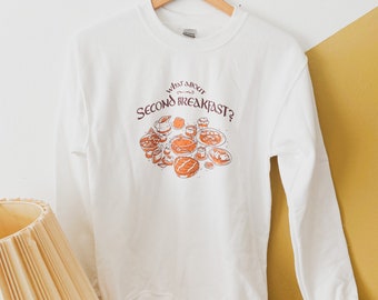 Second Breakfast Cotton Sweater | Book Lover Gift, Literary Clothing