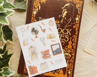 Sherlock Holmes Matte Sticker Sheet | Book Stickers |  Book Stickers, Bullet Journal, Planner, Scrapbook