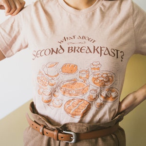 What About Second Breakfast? Unisex Book Shirt | Quote - Slogan T-shirt – Literature Gift - Gift for Book Lover - Literary Clothing