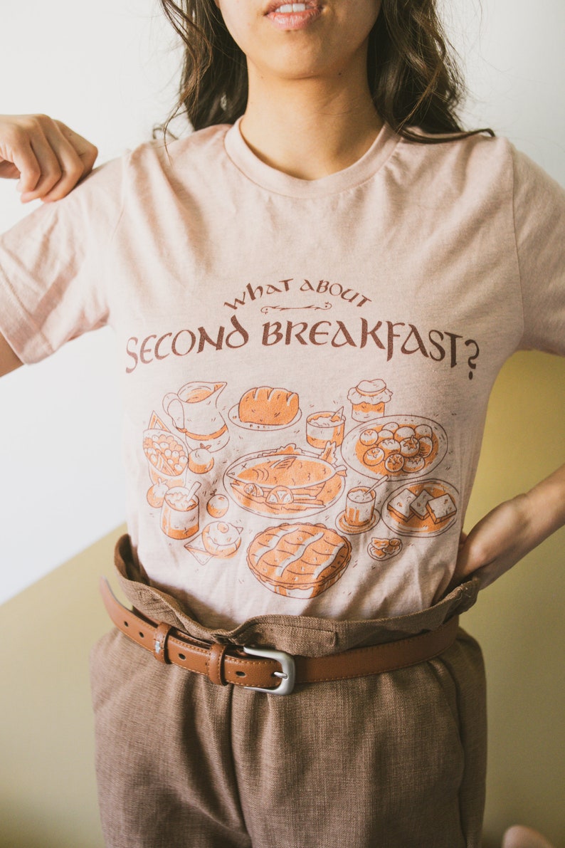 What About Second Breakfast Unisex Book Shirt Quote Slogan T-shirt Literature Gift Gift for Book Lover Literary Clothing image 1