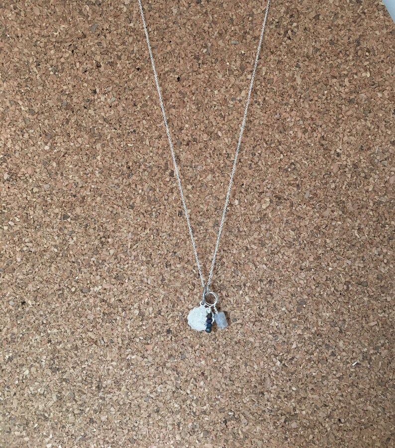 Sagittarius Zodiac Necklace Labradorite Sterling Silver Necklace Spinel
