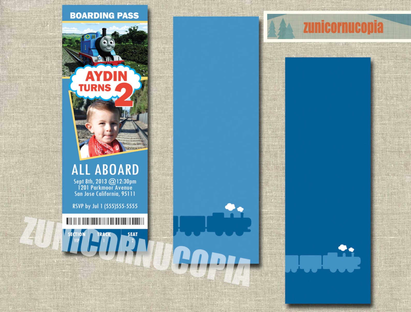 Thomas The Train Ticket 2 sided Etsy