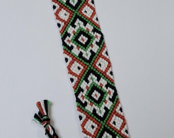 Aztec "Rug"   Bracelet, Hand Knotted, cotton
