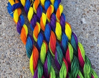 Embroidery Thread 100% cotton, Six Strand. "March Rainbow"