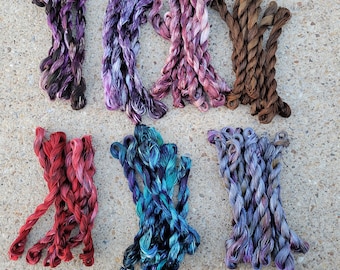Embroidery Thread 100% cotton, 27 yards DMC size 5, Hand Dyed Color *Colors will vary from screen to screen “January 26th Drop”