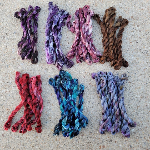 Embroidery Thread 100% cotton, 27 yards DMC size 5, Hand Dyed Color *Colors will vary from screen to screen “January 26th Drop”