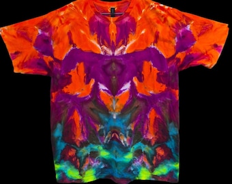 Men's 2XL, Tie Dye T-shirt, watercolor, In the "Underworld" design