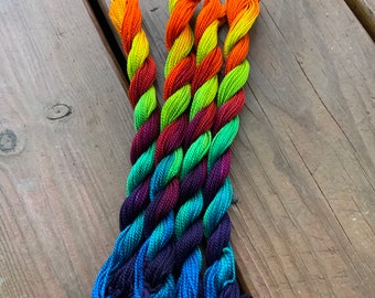 Inferno Embroidery Thread 100% cotton DMC size 5 Hand Dyed Color *Colors will vary from screen to screen