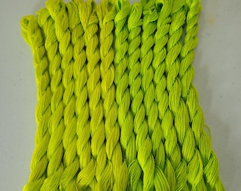 Neon Eyes 6/5, Embroidery Thread 100% cotton, 27 yards DMC size 5, Hand Dyed Color, embroidery, friendship bracelets, crafts