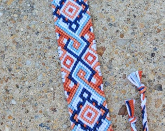 Aztec, Rust & Blue, Friendship Bracelet