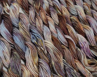 Embroidery Thread 100% cotton, 13 & 27 yards DMC, Hand Dyed, Color: "Christmas Sky"