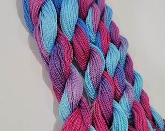 Embroidery Thread 100% cotton, sizes 5 & 8. " Candy Rain"