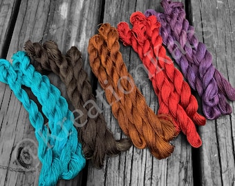 Cotton Embroidery thread, DMC size 5, Hand Dyed Color *Colors will vary from screen to screen Drop 8/26 “Coven”
