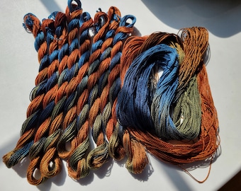 Saddles & Suede 6/5, Embroidery Thread 100% cotton, 27 yards DMC size 5, Hand Dyed Color, embroidery, friendship bracelets, crafts