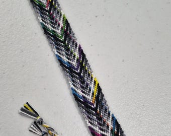 Gray Scale & Rainbow Feather Chevron, friendship, Bracelet, macramé, friend, love