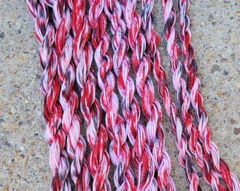 Embroidery Thread 100% cotton,  Hand Dyed Color "Pink Birch & Berries"