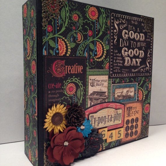 Graphic 45 Typography 9x9 Flip-it Album Decorating Videos and embellishment files
