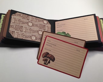 Patrón de álbum de recetas navideñas con enlaces a videotutoriales