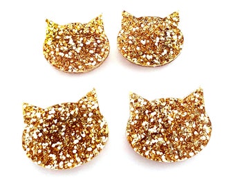 Glitter Cat Earring · Cat Stud Earrings · Gold Cat Stud · Cat Earring · Small Gold Cat · Gold Glitter Cat · Cat Lover Gift