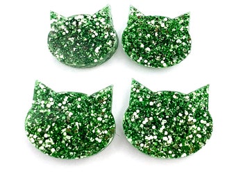 Glitter Cat Earring · Cat Stud Earrings · Cat Earrings · Green Glitter Cat Earrings · Glitter Cat Earring · Cat Lover Gift