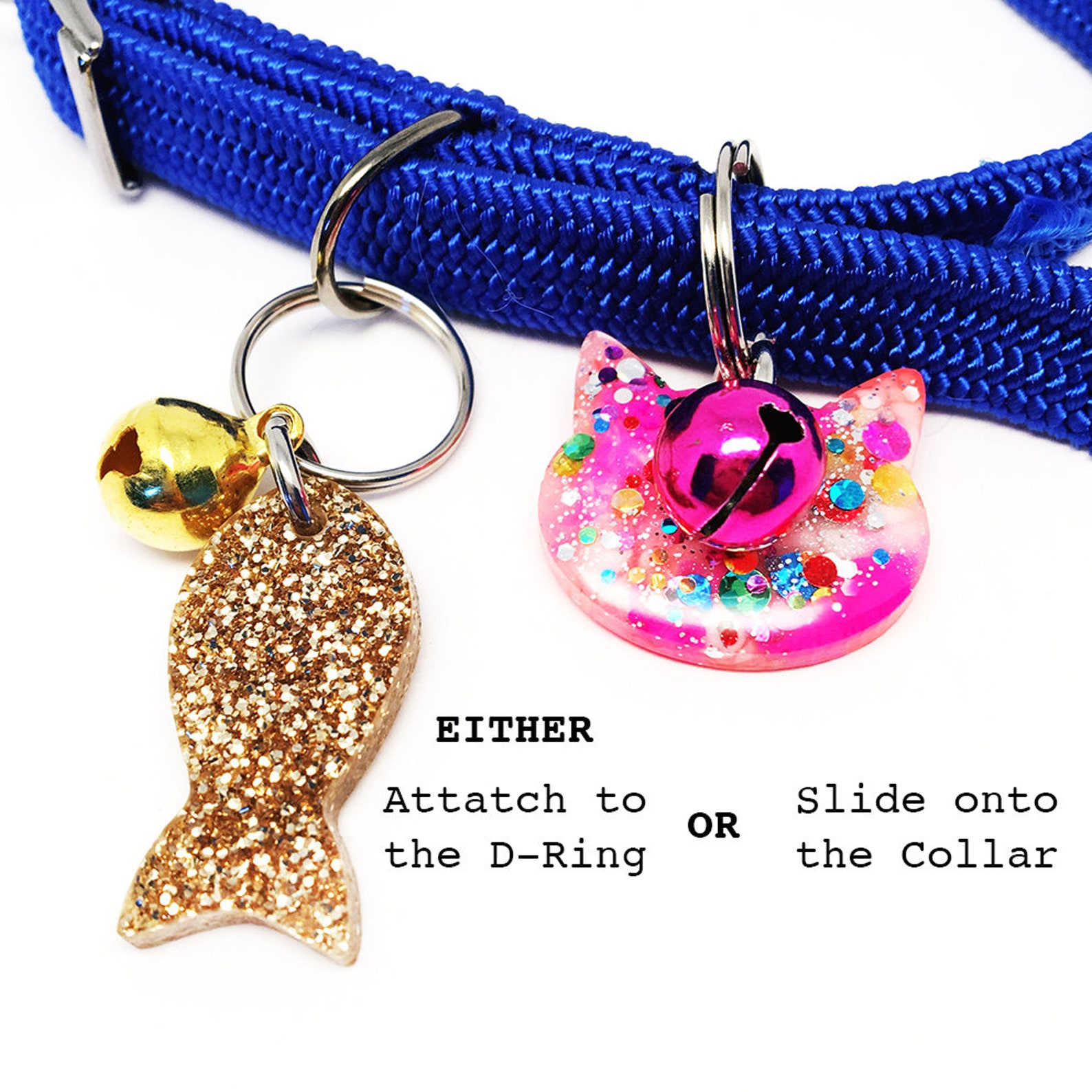 Gold Glitter Cat Collar Charm Encanto para gatos Colgante Etsy España