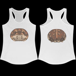 Rain Frog Tank Top, Front and Back Design, Racerback, Cute Frog Shirt, Unisex, Grumpy Frog, Amphibian Shirts, Breviceps, Adorable Frog,Shirt