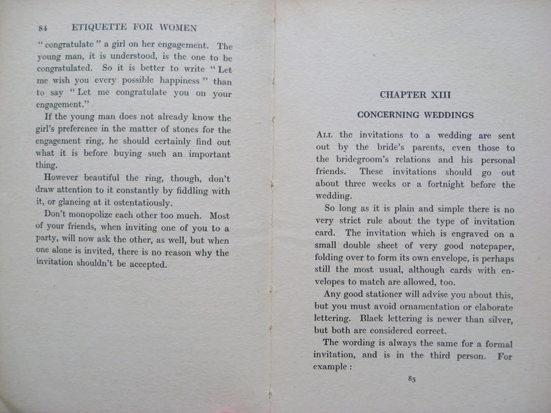 Etiquette for women a book of modern manners and customs by Etsy