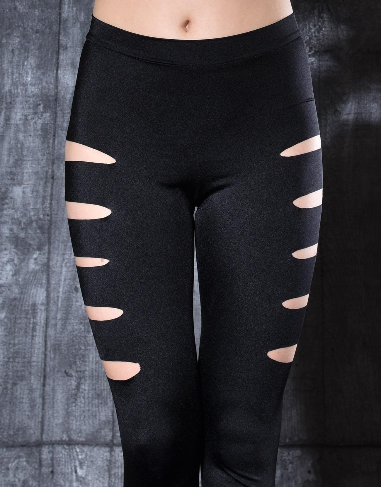 Black Ripped Leggings, Party Wear, Slim Fit at Rs 350 in Surat | ID:  13985868633