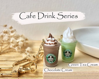 Chaveiro Cafe Drinks com descobertas banhadas a ouro 14k, antimanchas e antiferrugem (feito à mão por Donuthings)
