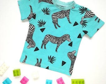 Zebra print organic cotton t-shirt, age 18-24 months x