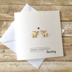 Biglietto di auguri di Natale di lusso personalizzato Renna / Amore / Fidanzato / Fidanzata / Moglie / Marito / Partner / Personalizzato