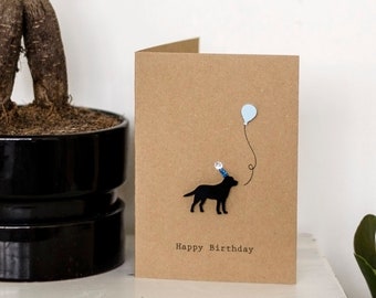 Happy Birthday / Black Labrador / Luxury Card / Personalised